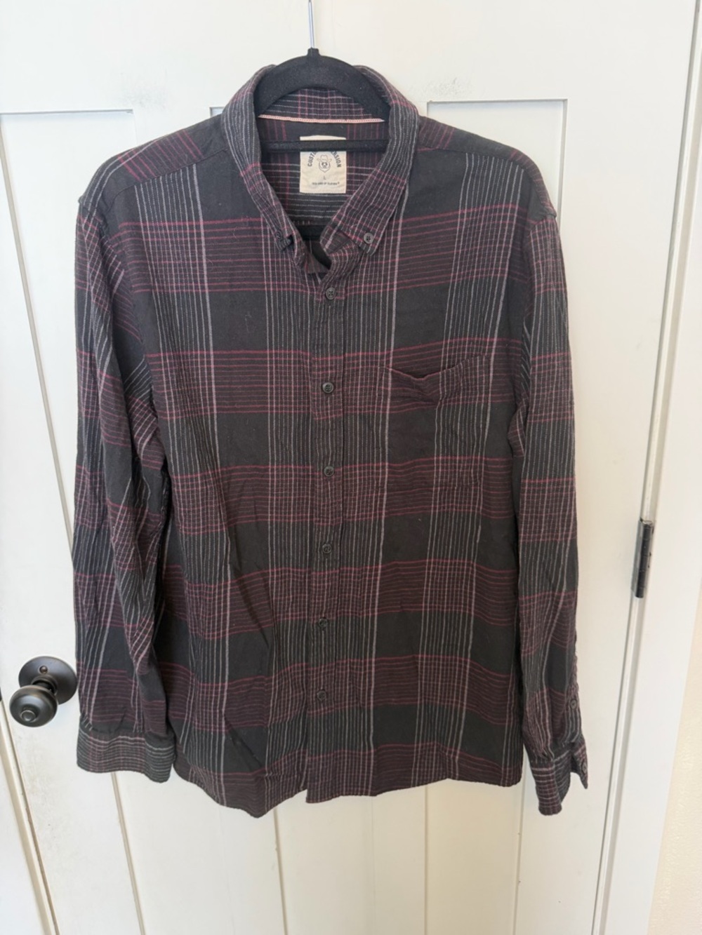 CUSTOMIZED VERSION DESIGNED BY DUBINIK plaid Cotton Long Sleeve Button Down L